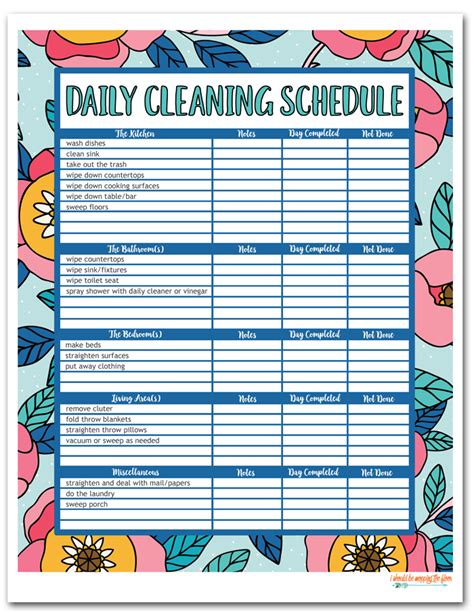 this free printable cleaning schedule available in daily weekly and monthly versions is