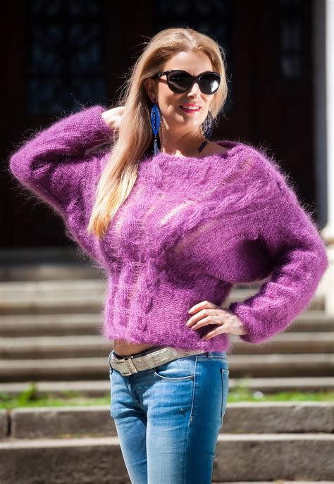 See Through Mohair Sweater Loose Knit Sweater Off Shoulder Etsy
