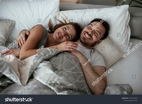 Young Loving Couple Bed Happy Couple Stock Photo 1831261024 Shutterstock