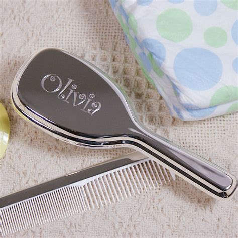 Engraved Silver Baby Comb And Brush Set Tsforyounow