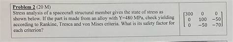 Solved Stress Analysis Of A Spacecraft Structural Member