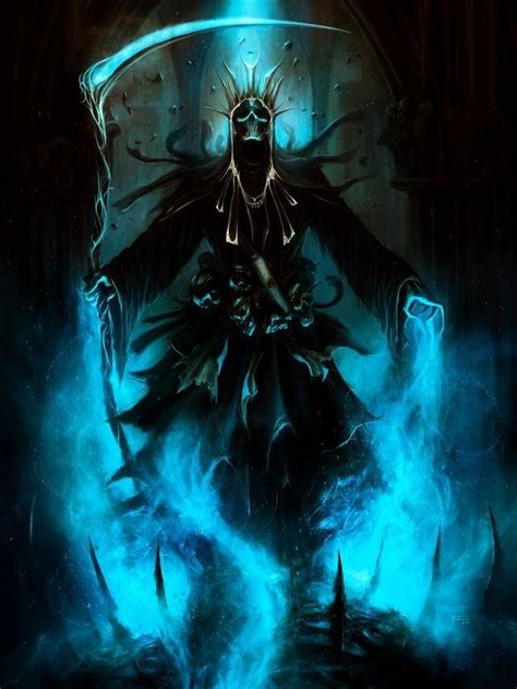 Grim Reaper Dark Fantasy Art Makhluk Fantasi Gambar Serigala