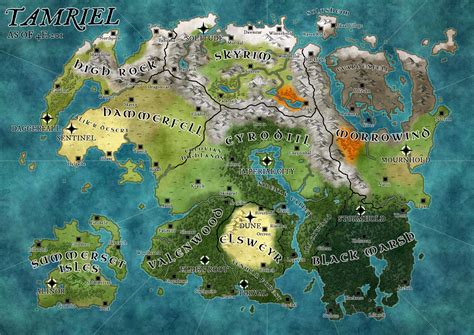 Elder Scrolls Tamriel Map Time Zones Map World
