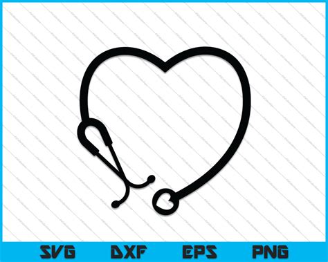 Nurse Stethoscope Heart Svg Png Printable Files Creativeusart