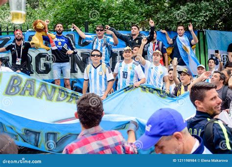Football Fans Of The Argentine Football Team Main Street Nikolskaya