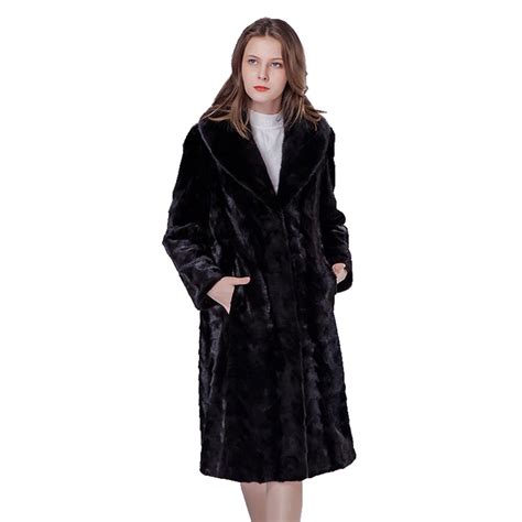 luxury genuine mink fur coat jacket autumn winter women outerwear plus size 3xl lf9072 real