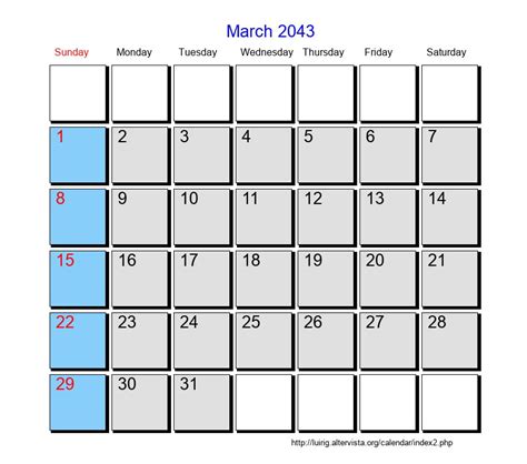 March 2043 Roman Catholic Saints Calendar