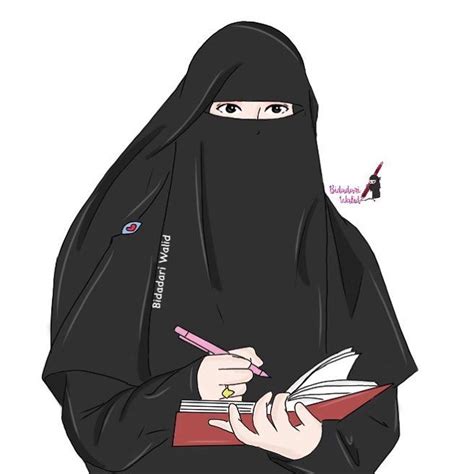 Gambar Kartun Muslimah Bercadar Seorang Penulis Gambar Kartun