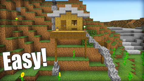 Minecraft Tutorial How To Make The Easiest Hill House Ever Made Youtube