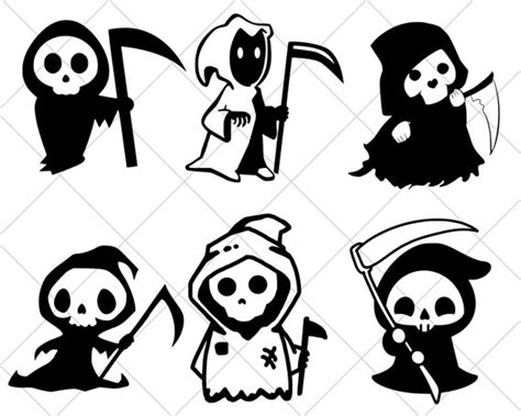 Cute Grim Reaper Svg Png Dxf Pdf Png Eps Files For Cricut Etsy Uk