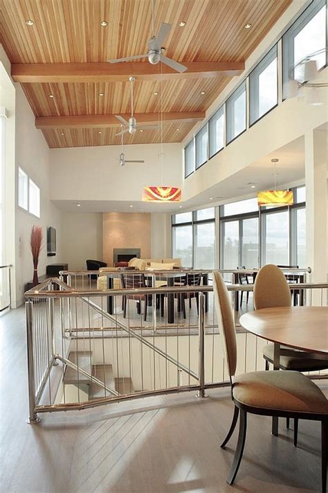 The huge, sturdy beam seems to hold the ceilings together. Creative Ideas for High Ceilings