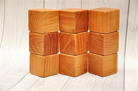 Wooden Blocks 16 Pcs Baby Building Blocks Unpainted Wood Etsy