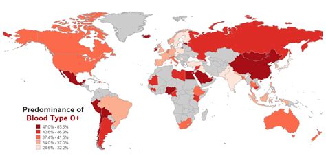 Blood Types By Country Map