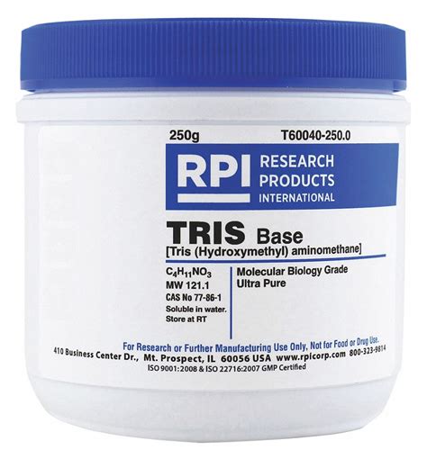 Rpi Tris Base Ultra Pure 250g 30uc24t60040 2500 Grainger