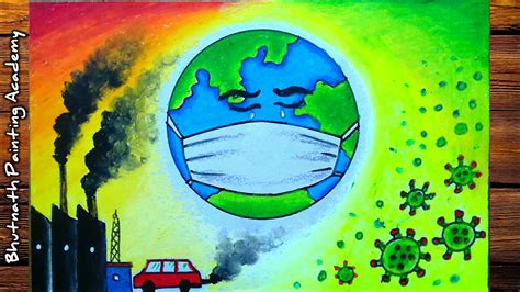 Save Environment From Pollution Drawing Save Earth From Coronavirus