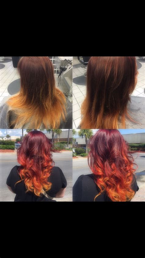 Fire Ombre Perfect For Fall This Is A Super Fun Color To Do Red Vivid Hair Pravana Vivids And