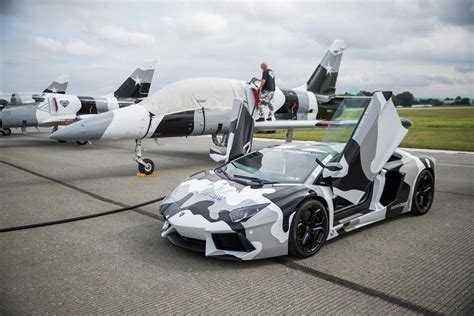 Camo Lamborghini Aventador With Fighter Jets Lamborghini