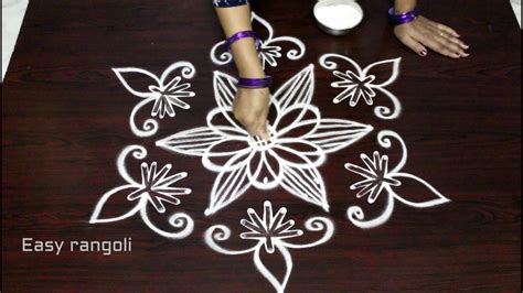 Simple Rangoli Kolam Designs With 5x3 Dots Easy Rangoli Designs