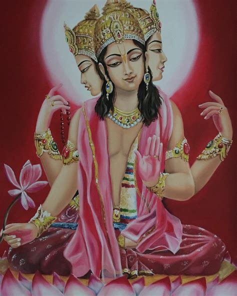 Śri Brahma By Luciano Besi Brahma Vishnu Art Hindu Gods