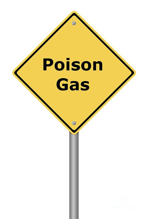 Warning Sign Poison Gas Digital Art By Henrik Lehnerer