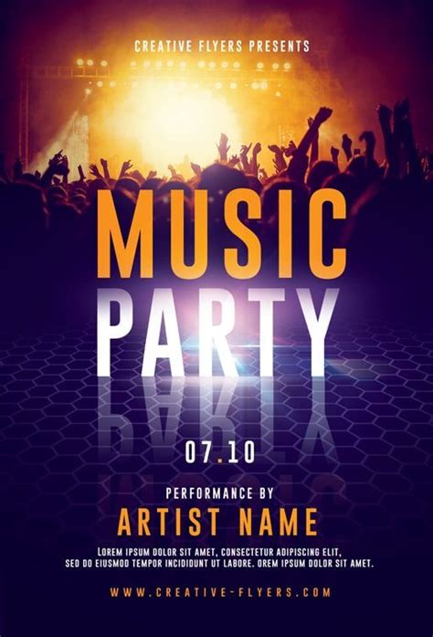 Live Music Party Flyer Psd Photoshop Creative Flyers Party Flyer