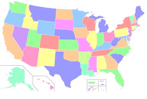 Best Images Of Printable Usa Maps United States Colored Free