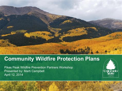 community wildfire protection plans