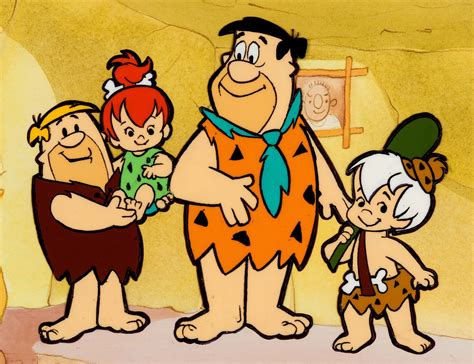 Fred Barney Pebbles And Bamm Bamm Cel 3000x2305 Classic Cartoon Characters Flintstone Cartoon