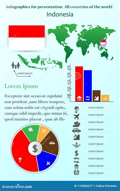 Indonesia Infographics For Presentation Stock Illustration