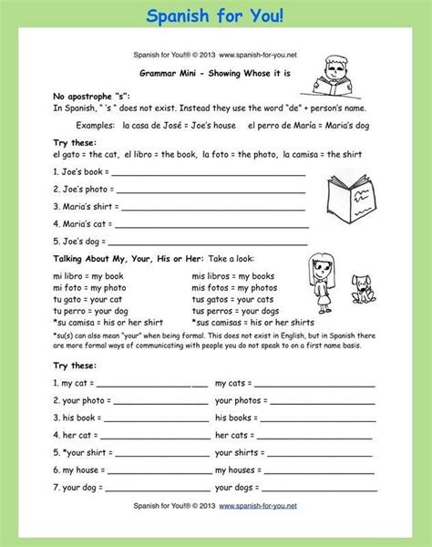 Learning Spanish For Adults Worksheets