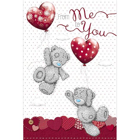 From Me To You Heart Balloons Valentines Day Card