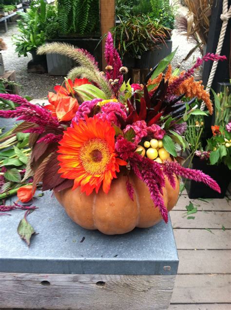 Pumpkin Flower Arrangement Made At Terrain Deko