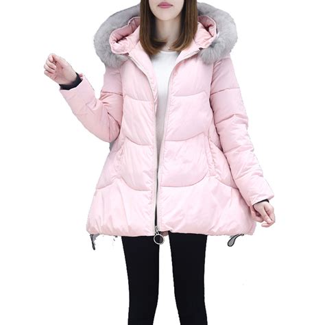 Sexemara Plus Size S 3xl Winter Jacket For Women Fur Collar Hooded Down