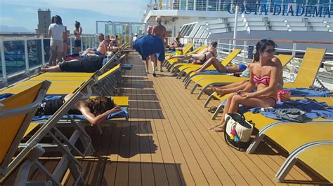 Beautiful People Sunbathing On The Costa Diadema Cruise Ship Youtube