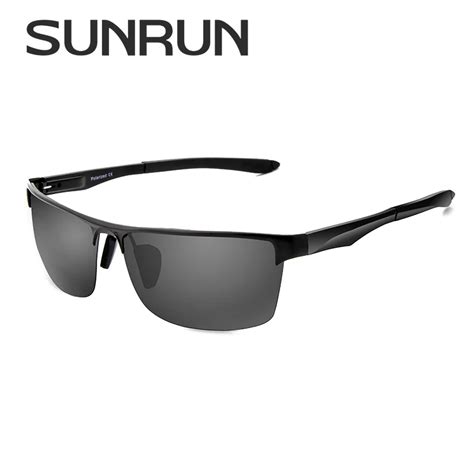 Sunrun Vintage Polarized Sunglasses Men Aluminum Magnesium Sun Glasses