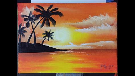 135 How To Paint Easy Palms With A Sunset Palm Island
