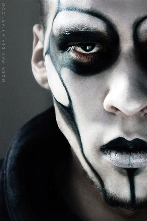 Black And White Gothic Makeup Male Makeup Scary Halloween Costumes