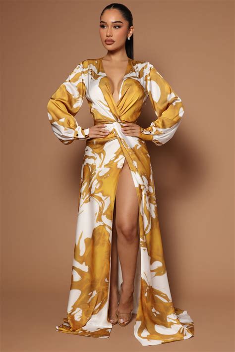 Marni Maxi Dress Gold Fashion Nova Luxe Fashion Nova