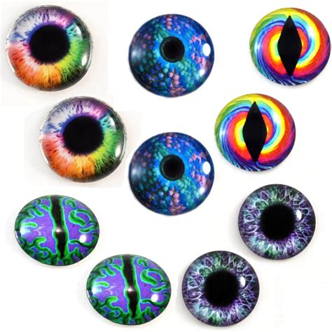 Wild Colorful Glass Eyes Bundle 5 Pairs Handmade Glass Eyes