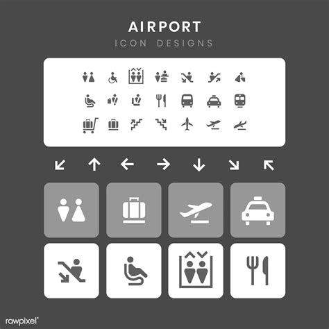 Airport Signs Airplane Icon Icon Collection Wayfinding Pictogram