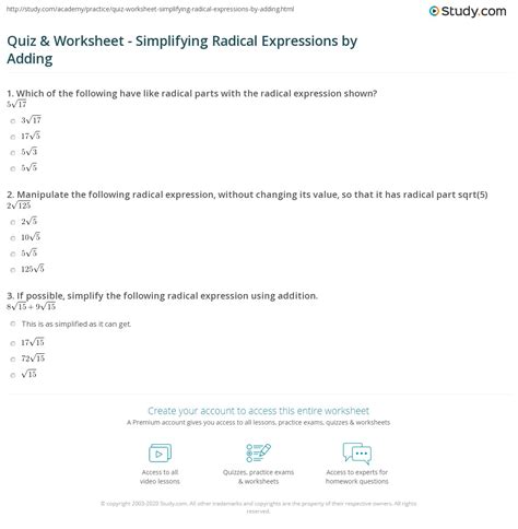 The pdf worksheets cover topics such as identifying the radicand and index in an. 26 Radical Review Worksheet Answers - Worksheet Database ...