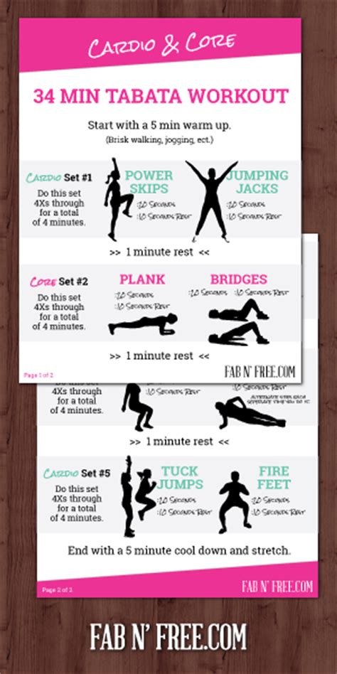 Workout Exercises Tabata Workout Exercises