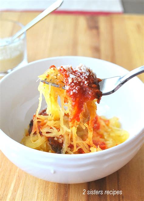 Spaghetti Squash With Tomato Sauce 2 Sisters Recipes By Anna And Liz