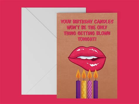 Kinky Flirty Funny Birthday Card Blow Candles Oral Sex For Etsy Free