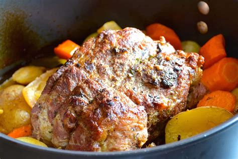 Reduce heat to 325 degrees, and roast meat for about 45 minutes. Pork Roast With Vegetables - Weekend at the Cottage