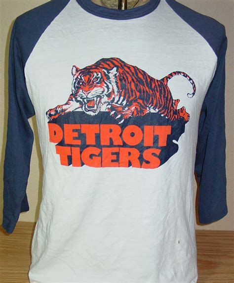 Vintage 1980s Detroit Tigers Baseball Raglan T Shirt Xl Retro Detroit Tigers Detroit Tigers