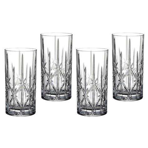 Waterford Marquis Sparkle Crystal Hiball Glasses 4 Pack