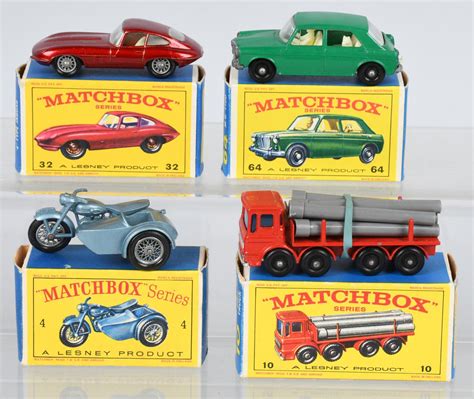 Sold Price 4 1960s Vintage Lesney Matchbox Cars W Boxes June 6