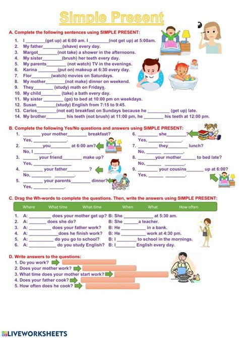 Present Simple Simple Present Tense Worksheets English Grammar Images