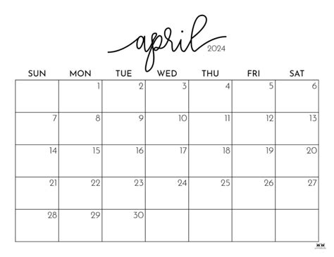 April 2024 Calendar Template Good Calendar Idea